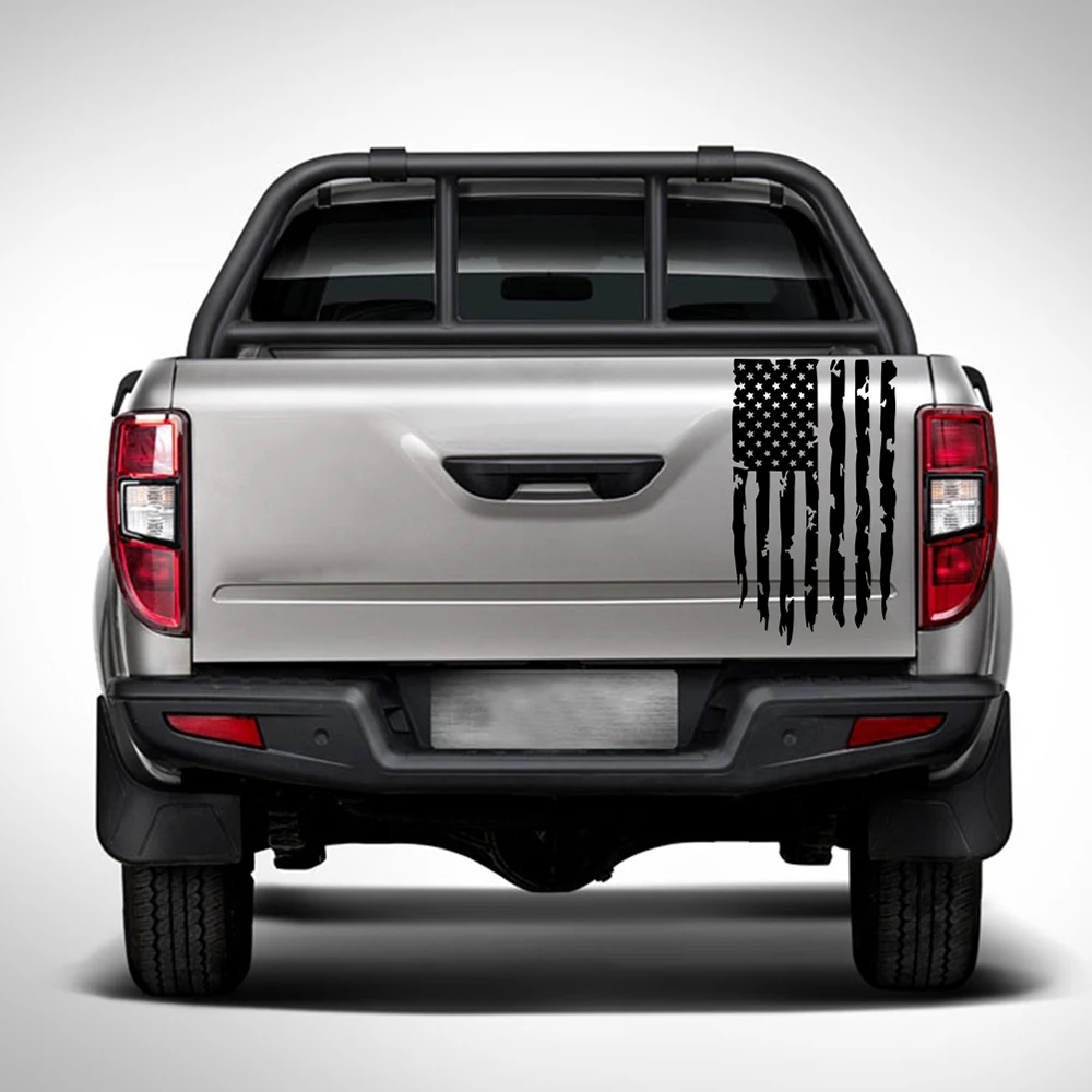 

Big American Flag Truck Stickers Car Hood Bumper Door Tail Decal Reflective and Waterproof