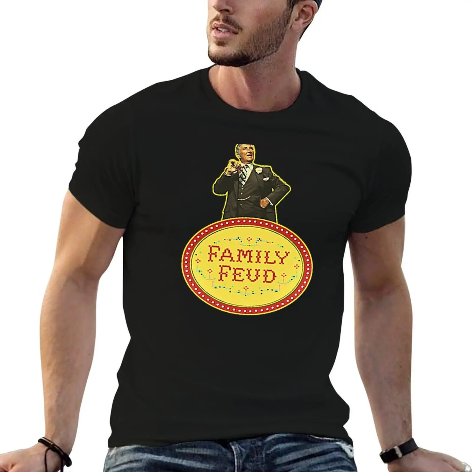 Фото Футболка Family Feud Richard Dawson, мужские футболки для мужчин, мужская футболка с индивидуальным принтом, мужская футболка с графическим принтом, футболка №1