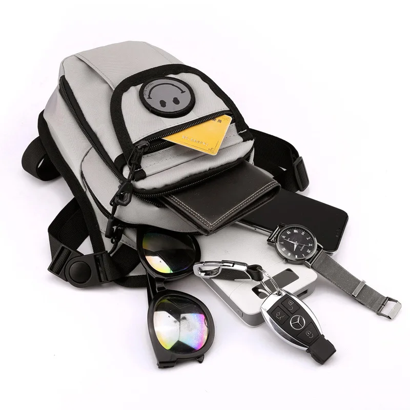 Edition Men's New Chest Pockets Street Trend Inclined Bag multi-function Locomotive Leg Package Outdoor Single Shoulder Bag