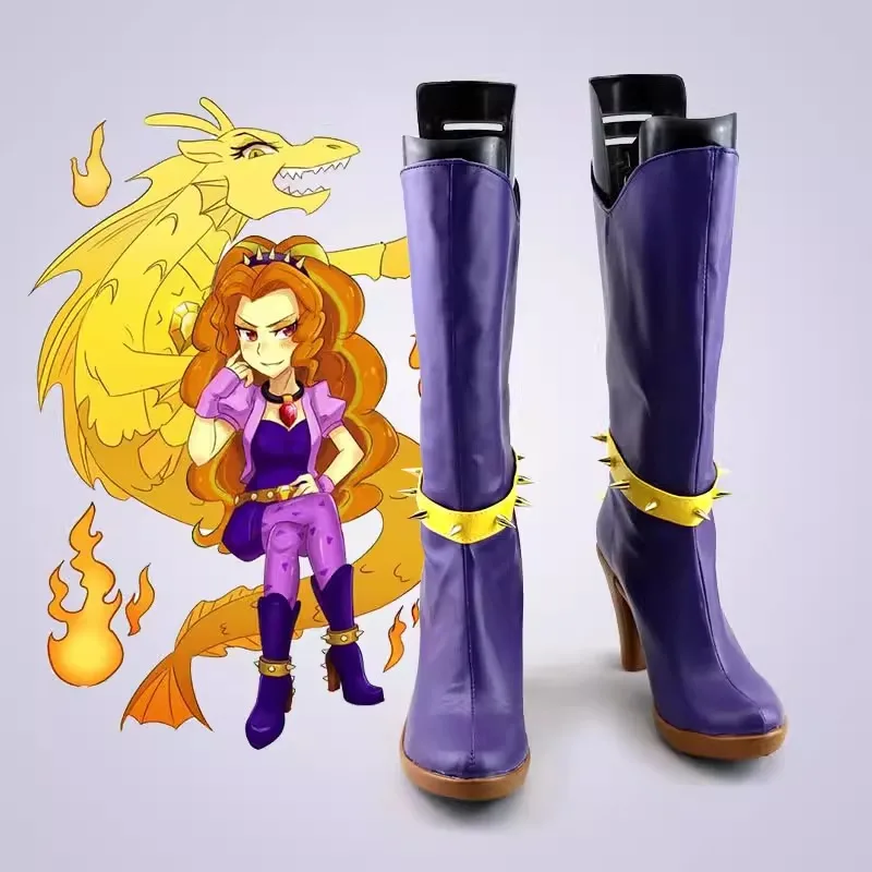 Аниме Equestria Girls Adagio Dazzle костюм для косплея обувь ручной работы фиолетовые сапоги