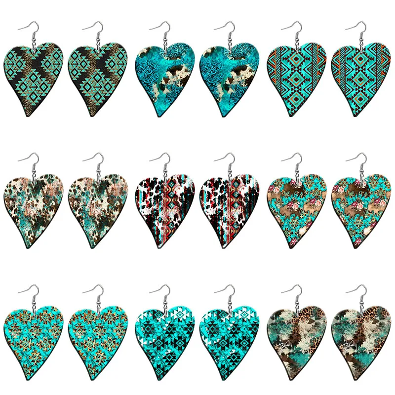 

Green Creative Pattern Acrylic Heart Drop Earrings For Women Stainless Steel Piercing Ear Hooks Jewelry Girls' Gift Z2050