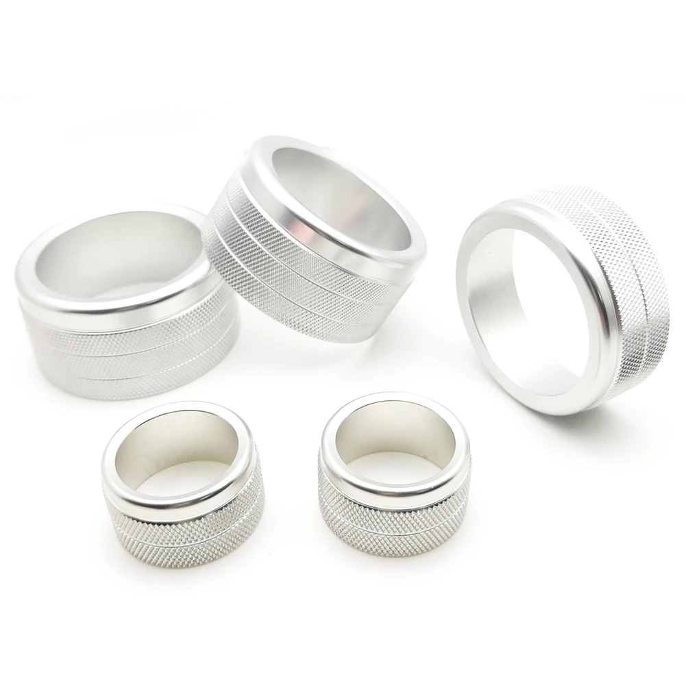 

5PCS Car Air Conditioner Volume Knob Ring for Toyota -Tundra 2014-2021 AC Vent 4WD Wheel Drive Button Cover Trim, Silver