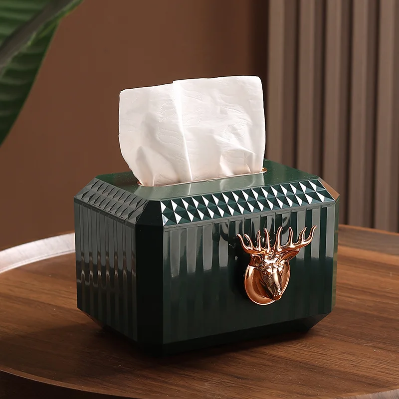 

Creative Tissue Box Living Room High-end Light Luxury Elk Tissue Pump Household Desktop Tray Lift Toilet Paper Box