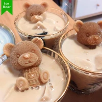 1 pcs bear ice cube silicone mold chocolate jelly candy cake mould whiskey wine drink coffee bar decor non stick diy tray tools