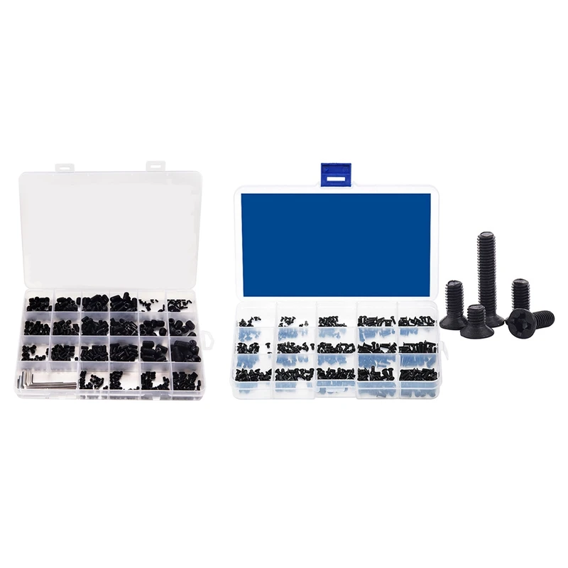 

2 Set Screw Kit: 1 Set M2 M3 M4 M5 M6 M8 Screws Hexagon Headless Set & 1 Set M2 M2.5 M3 Laptop Screws Kit