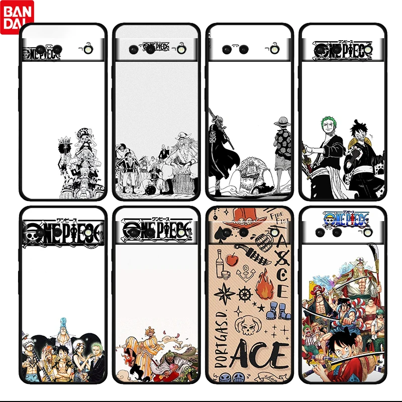 

One Piece Black White Shockproof For Google Pixel 6 6a 6Pro 5 5a 4 4a XL Black Soft Phone Case Silicone Cover Fundas Coque Capa