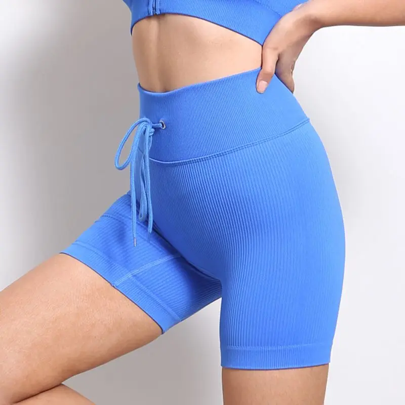 NewPro Fitness Sports Pants Shorts High waist Slim Yoga Pants Buttock Lifting Pants Women's Pull Rope Breathable Sports Leggings
