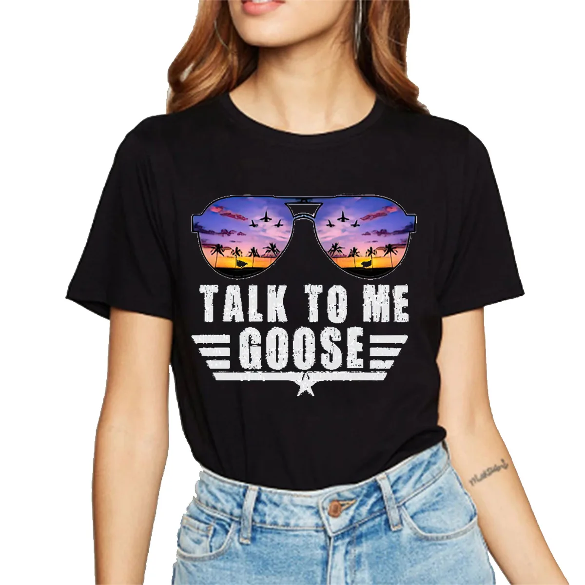 

New Women's Round Neck Short Sleeve T-shirt Fashion Letter Printing Tee Top Casual Female T-shirts