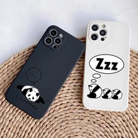 cute panda phone case black white for apple iphone 12promax 13 11 pro max mini xs x xr 7 8 6 6s plus se 2020 funda cover