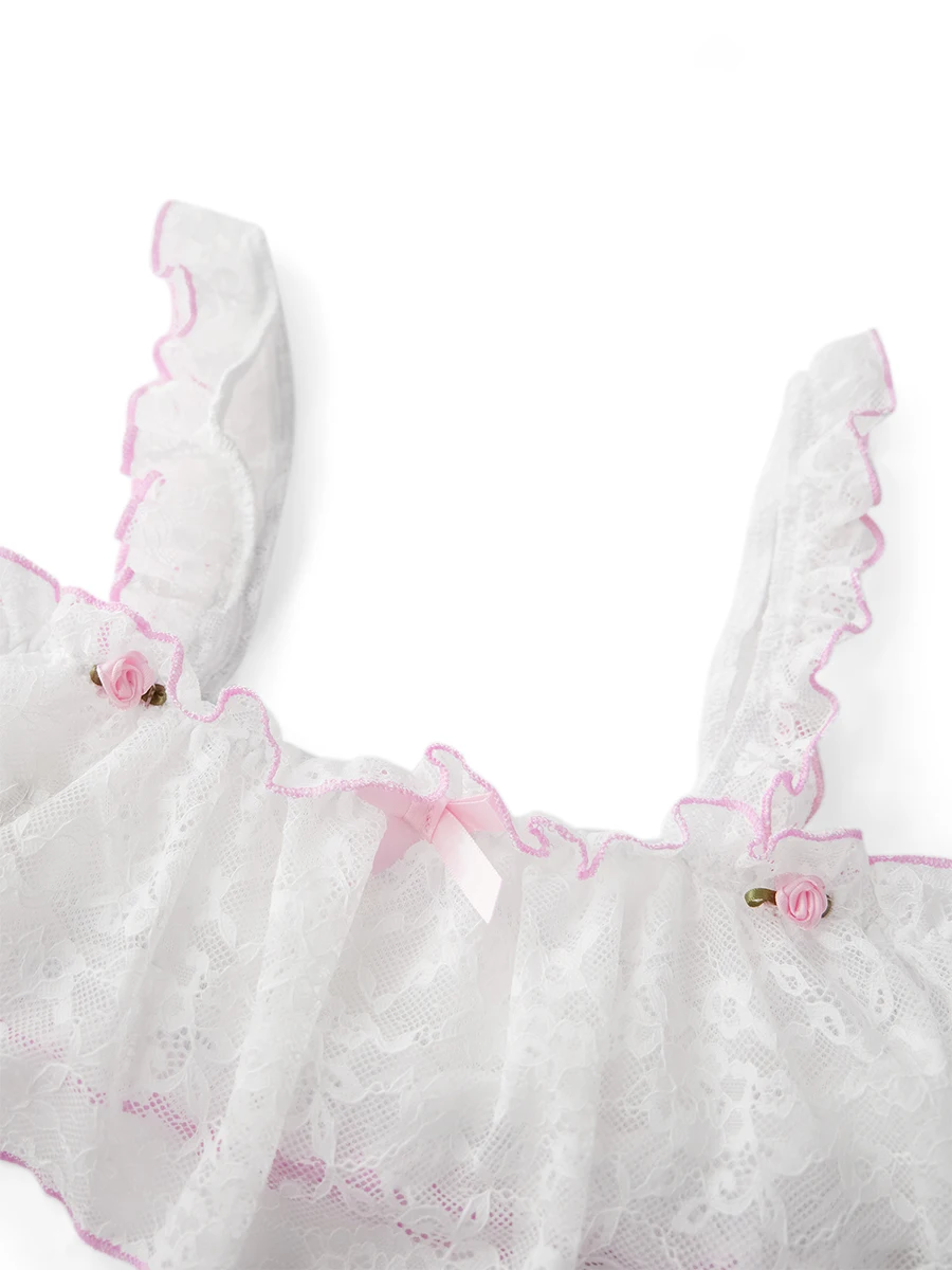 Женский комплект нижнего белья из прозрачного кружева мини-бант бюстгальтер с