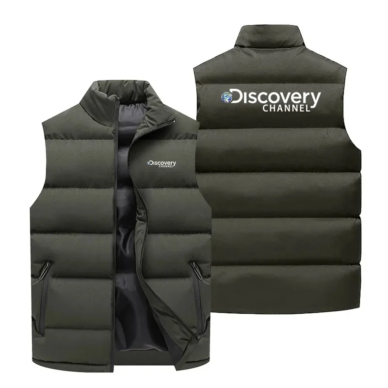 

Новинка 2023, зимняя брендовая одежда, жилет, теплая куртка без рукавов, повседневный жилет, зимняя ветрозащитная куртка, мужской пуховой жилет на молнии