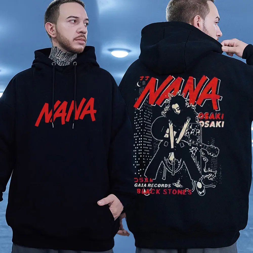 

Anime Nana Osaki Hoodies Black Stones Manga Graphic Sweatshirt Men Woman Harajuku Stylish Fleece Pullover Oversized Streetwear