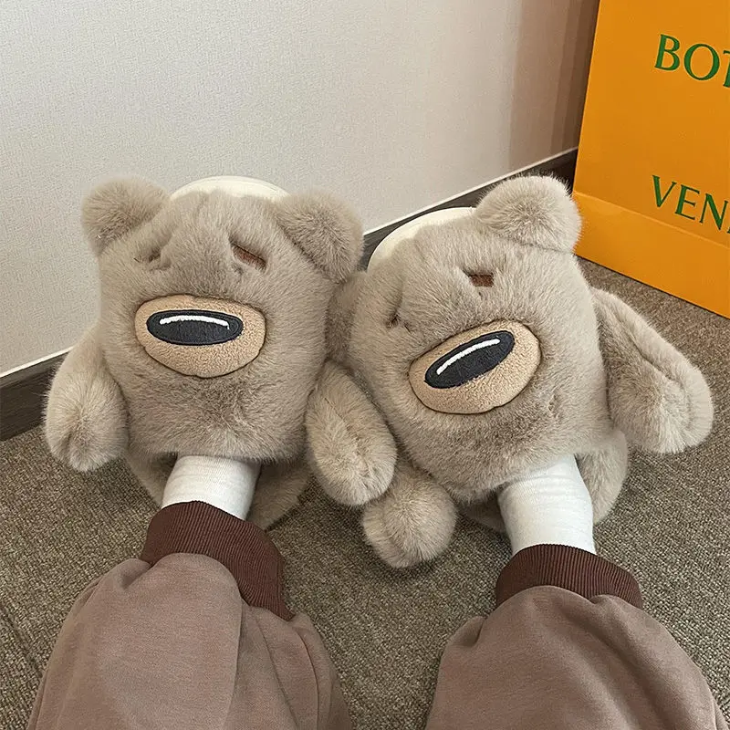 Cotton Slippers Female Winter Cartoon Cute Home Indoor Super Thick Soft Bottom Non-slip Dormitory Couple Cotton Drag Male Winter