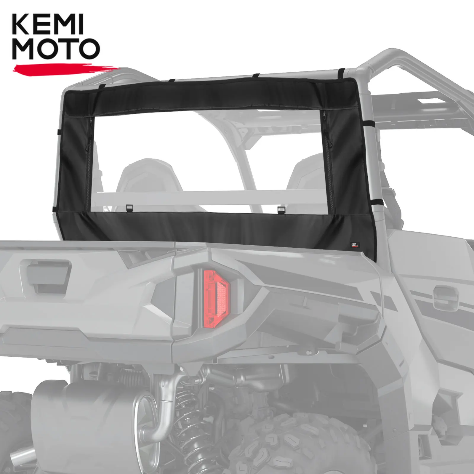 KEMIMOTO UTV PVC Clear Back Panel Rear Soft Windshield Window Compatible with Polaris General 1000 XP 4 XP4 EPS 2016-2023