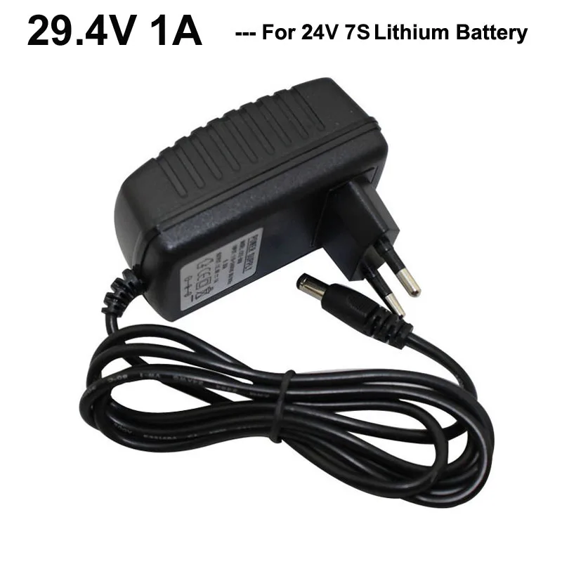 29.4V 1A 1000MA DC Lithium Scooter Charger 7S 24V 1A Li-ion Wall Charger AC 100-240V 24 V 7S Lipo Power Supply Adapter