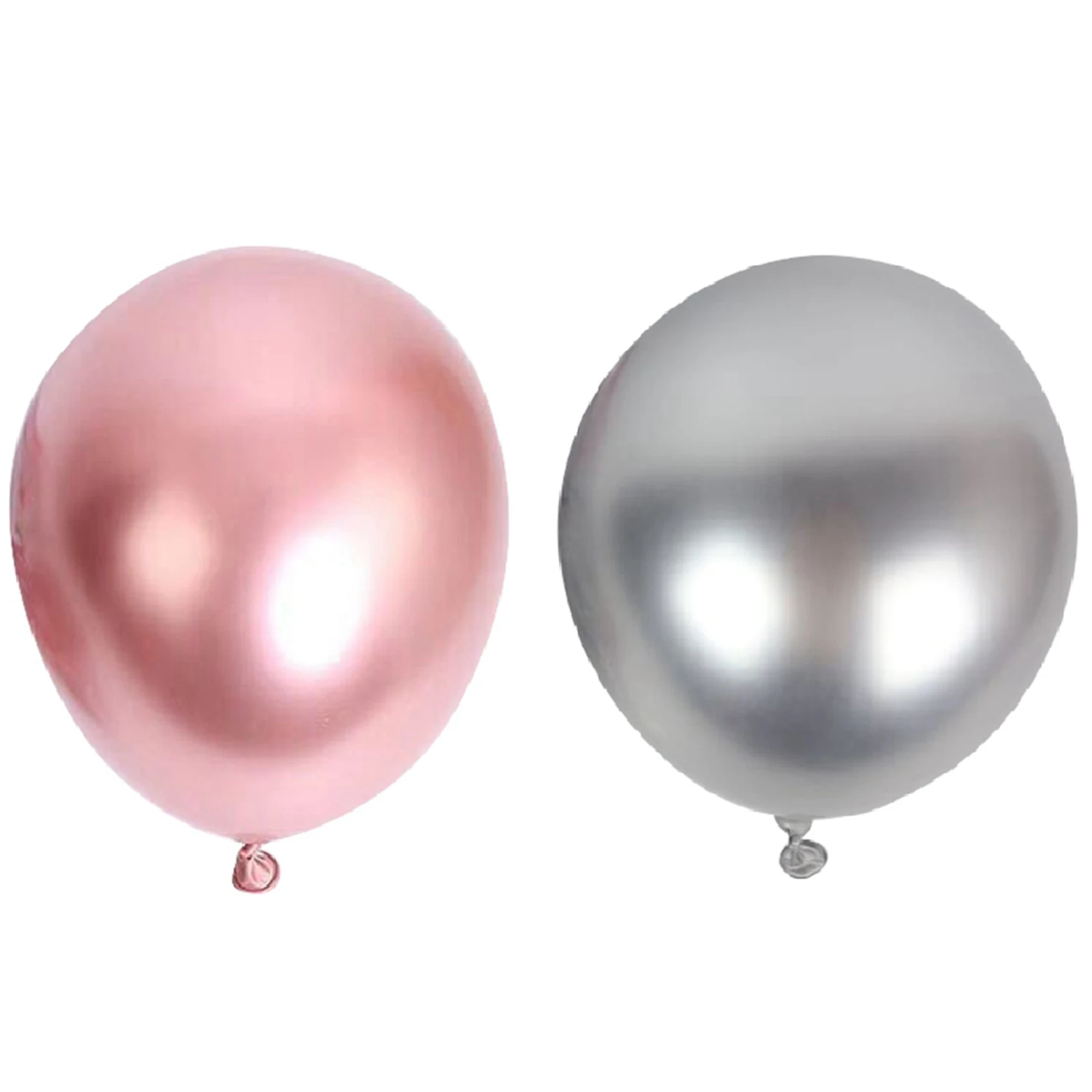 

100Pcs 10 Inch Metallic Latex Balloons Thick Chrome Glossy Metal Pearl Balloon Globos Gold & Silver