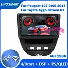 SINOSMART для Peugeot 107 Toyota Aygo Citroen C1 2005-2014 Автомобильный GPS навигационный плеер 2.5D IPSQLED встроенный DSP 8-ядерный процессор