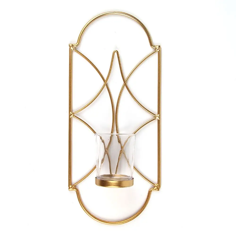 

2PCs Black Metal Sconce Wrought Wall Mounted Tea Light Candlestick Candle Holder