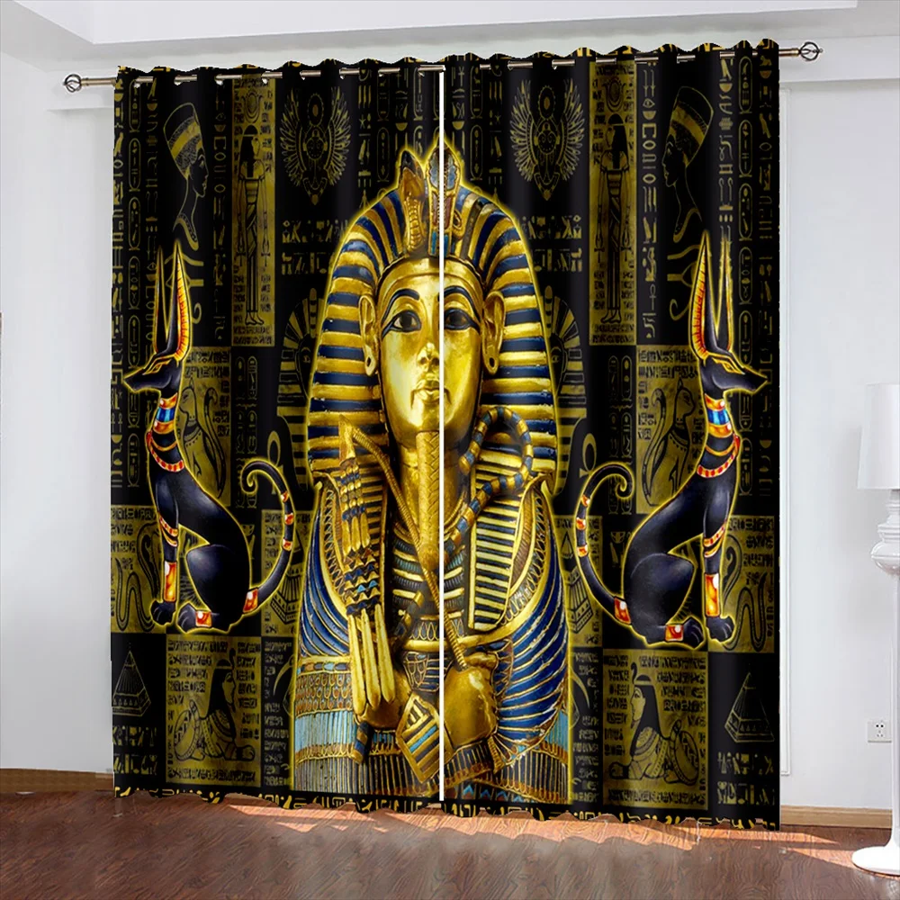 

Egyptian Sacred Pattern Blackout Curtains Sunshade and Windproof Home Decor Window Drapes Can Be Used for Living Room Bedroom