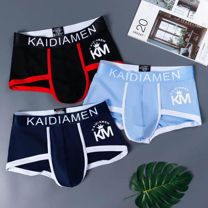 3 Pcs New Style Cotton Male Sports Fashion Men's Panties Soft and Comfortable Lingerie Youth Trend Boxer Shorts Boxers for Boys