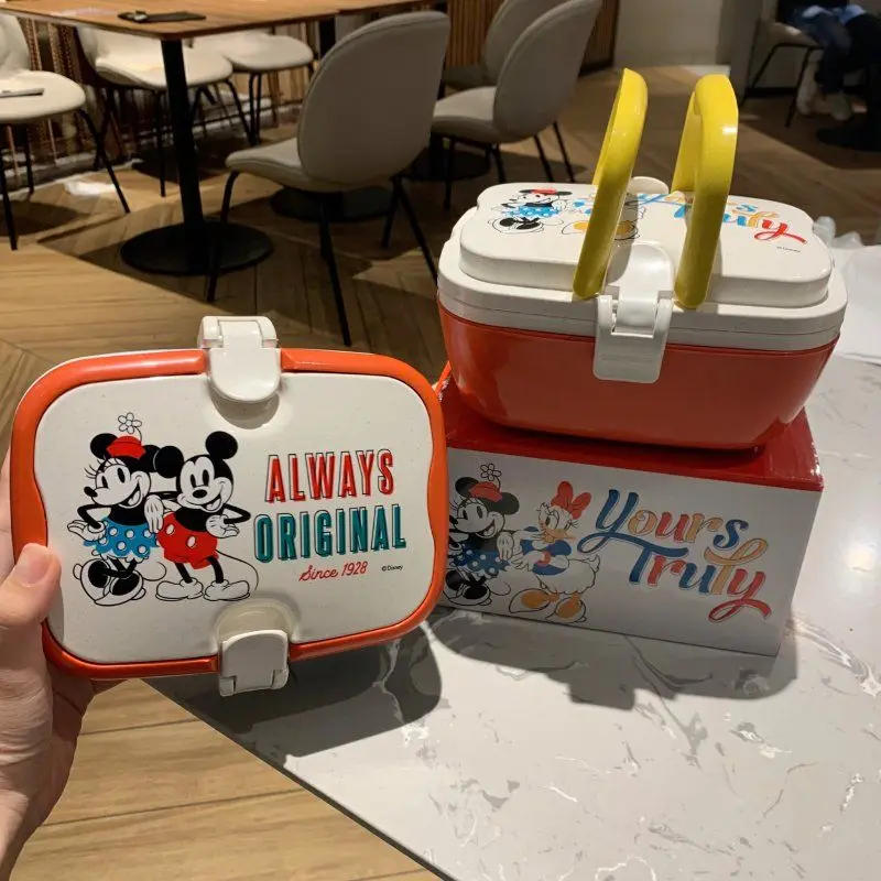 

Disney Lunch Box Anime Kawaii Mickey Minnie 1000Ml Office Workers Children Students Fruit Rice Bento Camping Food Storage Gift