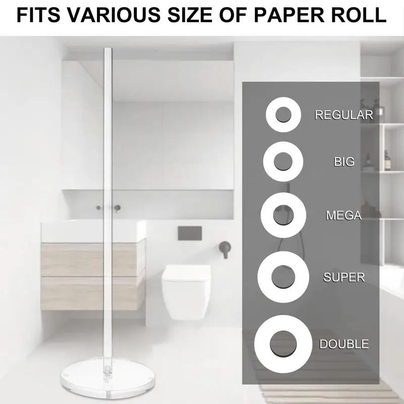 

Toilet Paper Holder Stand Acrylic Toilet Paper Storage Free Standing Toilet Tissue Paper Roll Holder Freestanding Tissue Holder