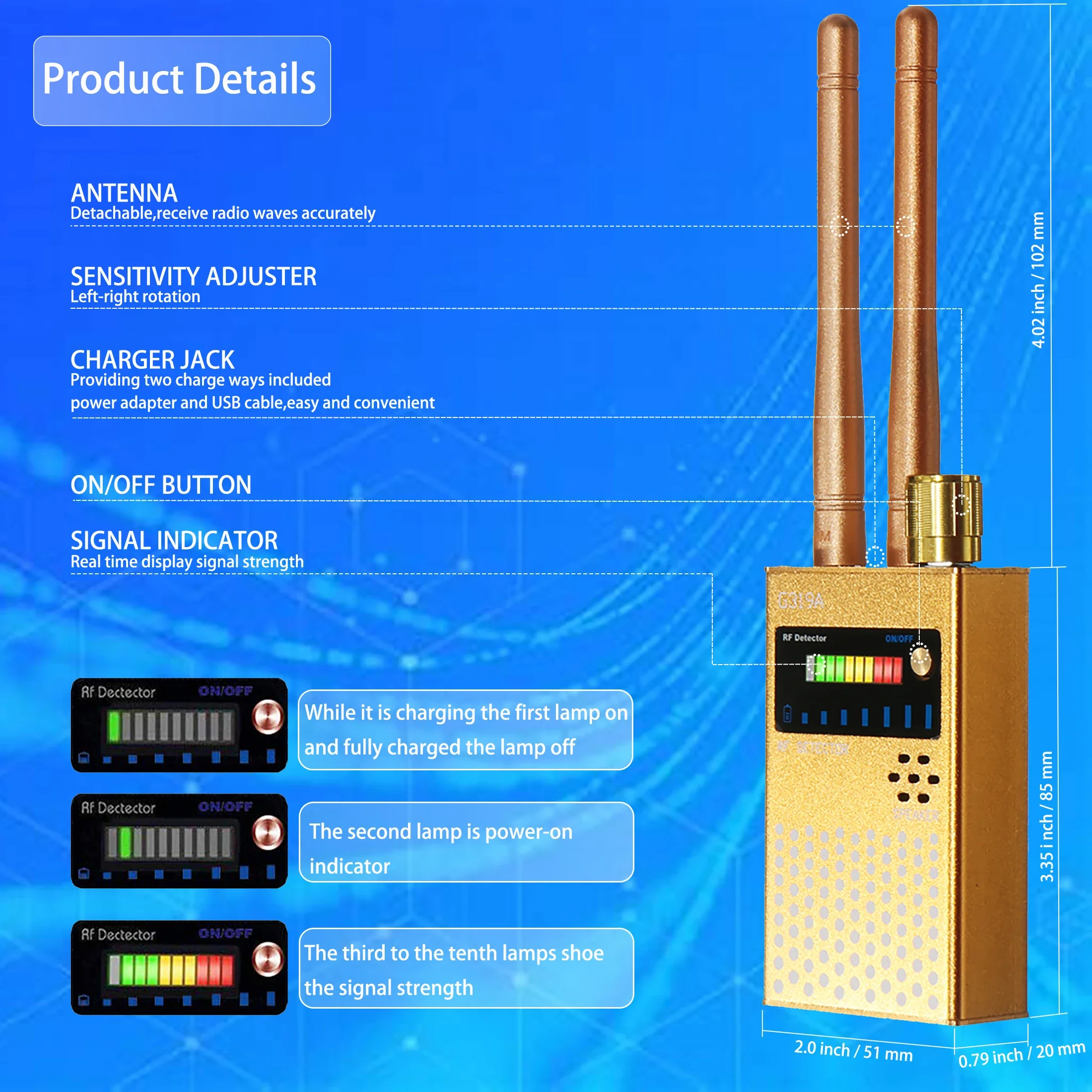 GSM-устройство обнаружения звуковых ошибок GPS RF CDMA