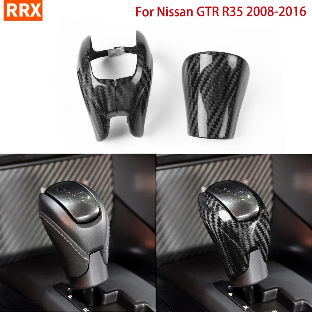 

Накладка на ручку переключения передач для Nissan GTR R35 2008-2016, комплект отделки из сухого углеродного волокна, аксессуары для модификации салона автомобиля