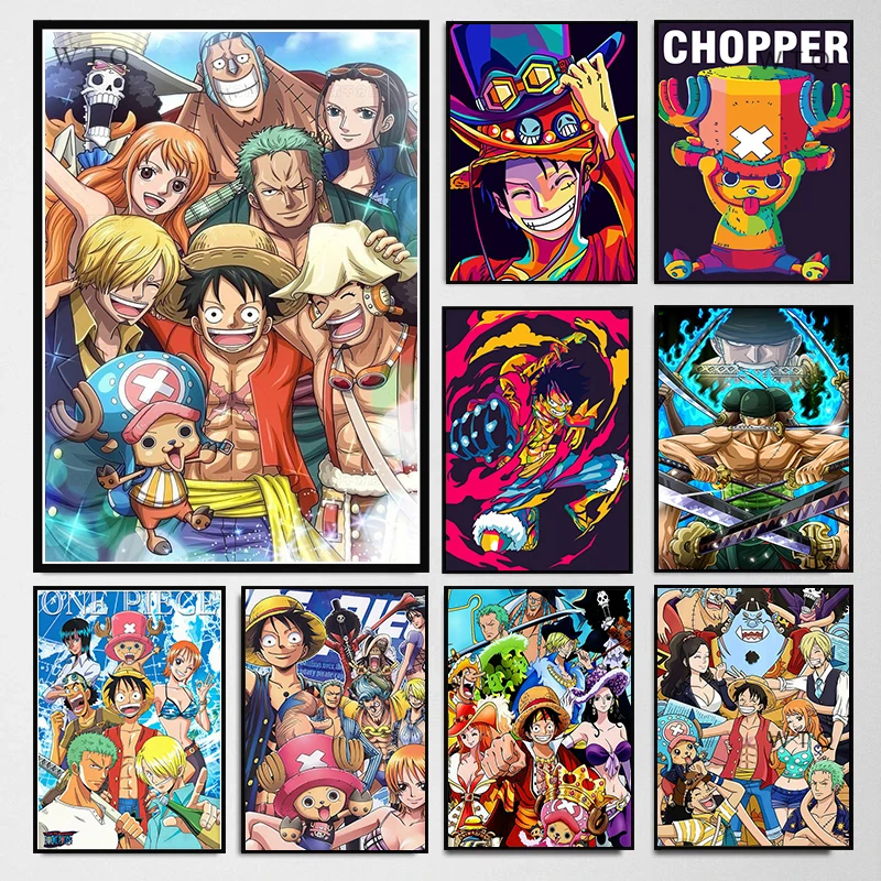

Canvas Painting Classic Japanese Anime Series One Piece Luffy Poster Aesthetics HD Print Wall Pictures Bedroom Home Decoration