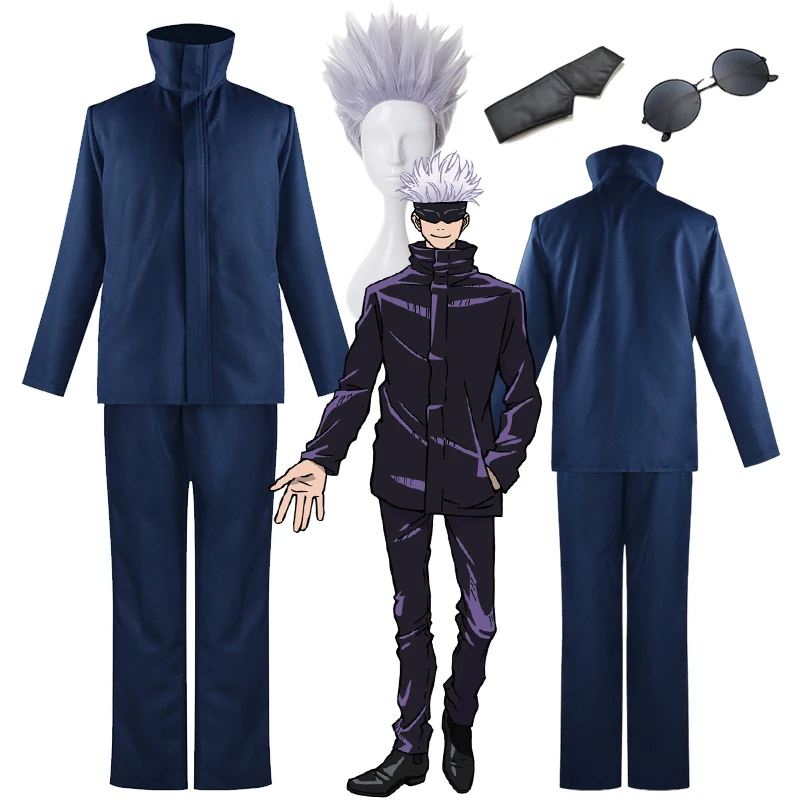 

Anime Gojo Satoru Cosplay Costume Jujutsu Kaisen Gojo Satoru Cosplay Uniform Wig Glasses Suit Halloween Costumes for Men