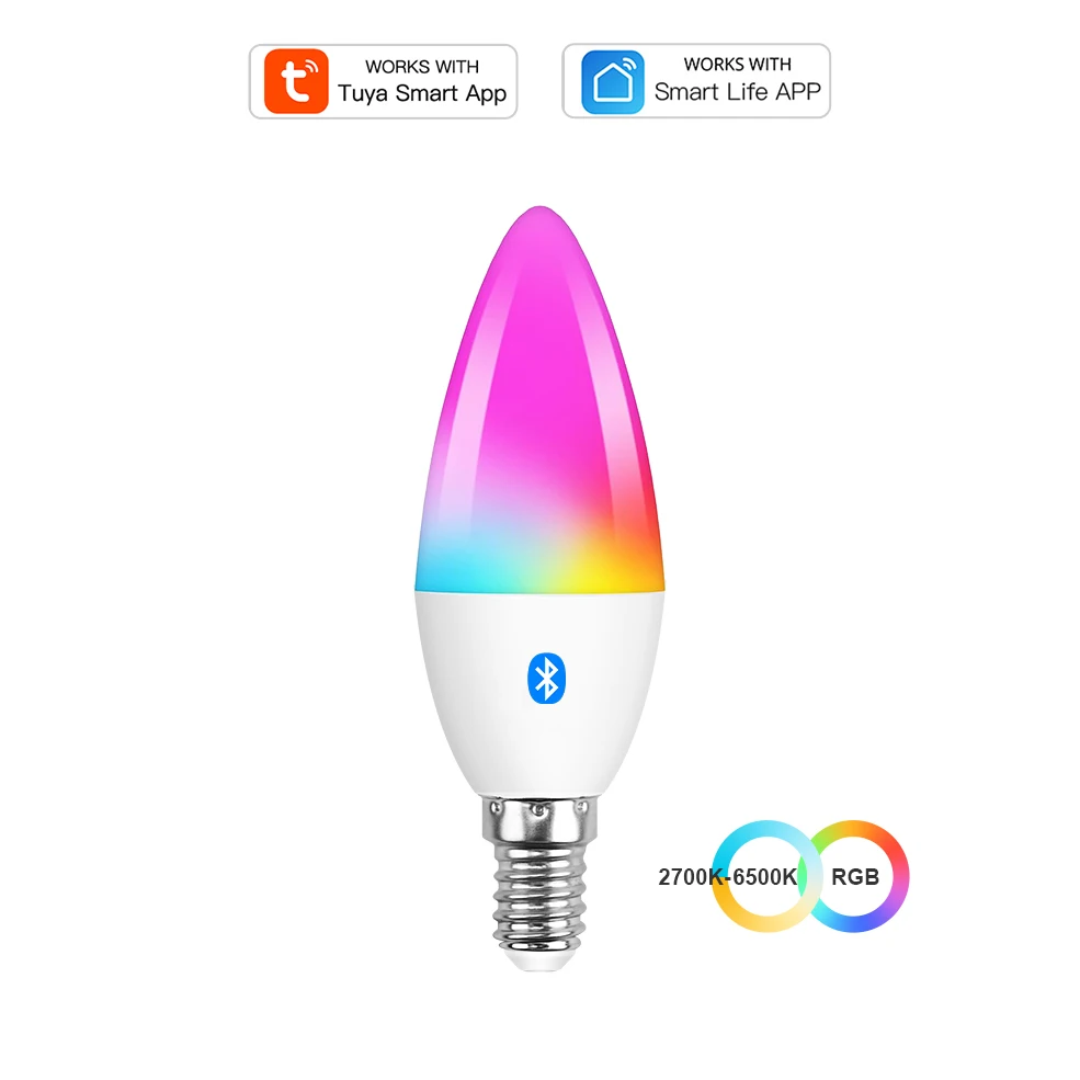 

COOLO Tuya Smart Life Bluetooth Умные лампы E14 RGB+CW 5Вт