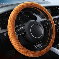 summer ice silk steering wheel cover 3738cm diameter plastic rubber gasket car sandwich handle cover
