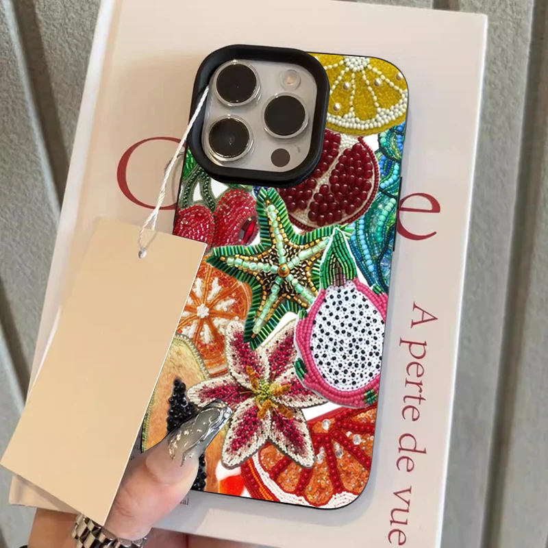 Фото Чехол для телефона с ретро-фруктовым узором для iPhone 17 Pro Max 16 15 14 13 12 11 Pro Max 16e X XR XS Max 15 14 Plus Противоударный мягкий чехол №4