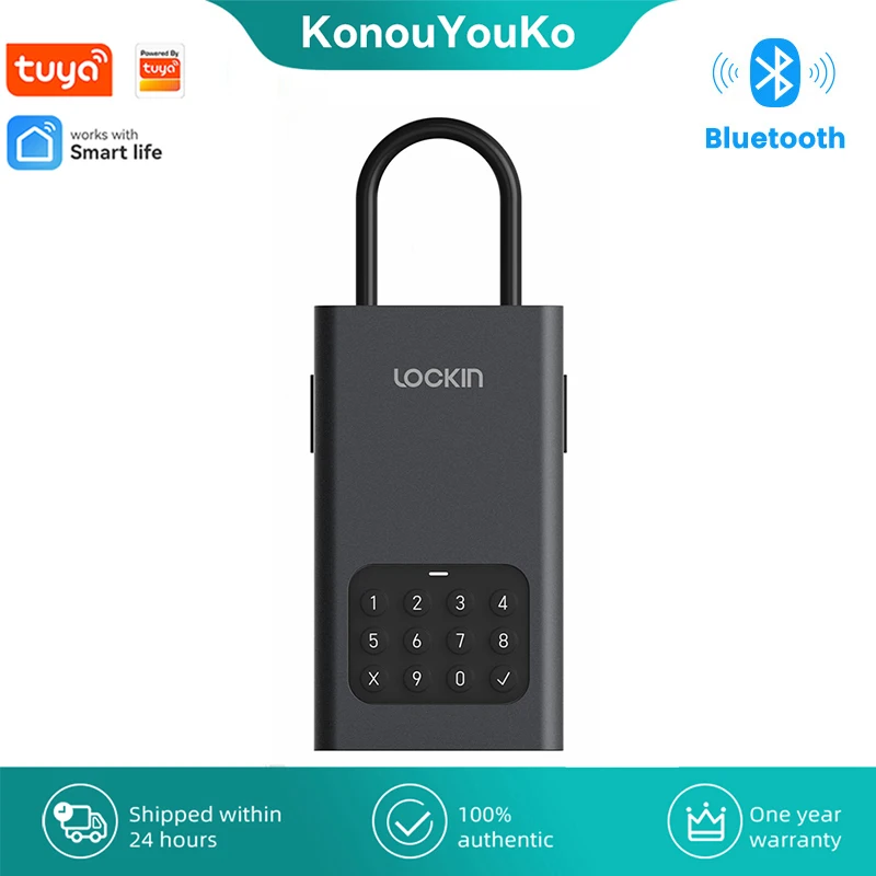 

Lockin Safe Box Tuya Key Lock Box Smart Home Bluetooth Password Keyless Unlock Safe Code Lock Waterproof Key Storage Security