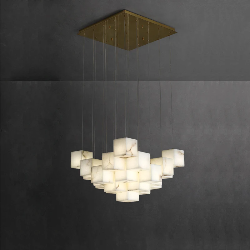 

LED Milk White Rubik's Cube Gold Lustre Pendant Lights.Hanging Lamps For Ceiling Suspension Luminaire Lampen For Living Room