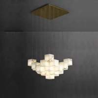 led milk white rubiks cube gold lustre pendant lights hanging lamps for ceiling suspension luminaire lampen for living room