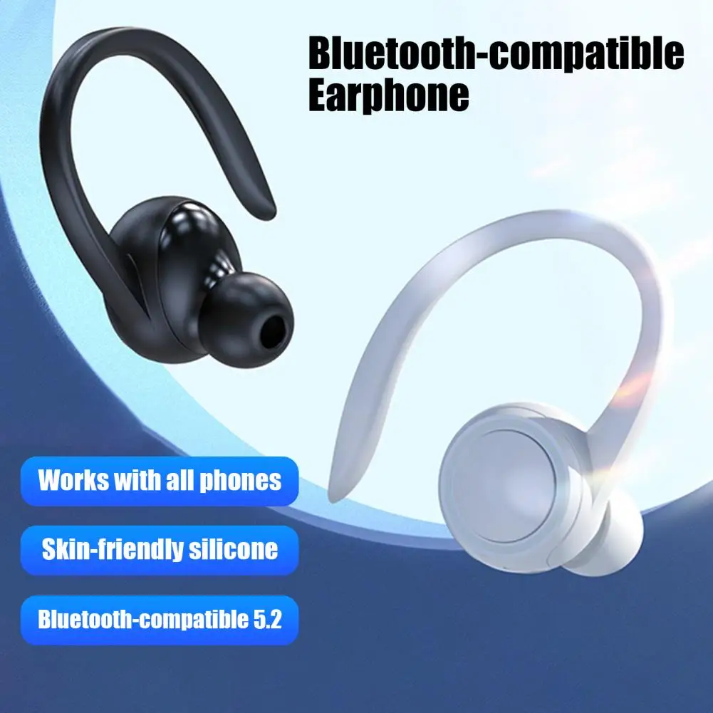 

HiFi Stereo Bluetooth Earphones With Mic Wireless Headphones Sport Waterproof Headsets Noise Reduction Ear Hook HiFi Earbuds