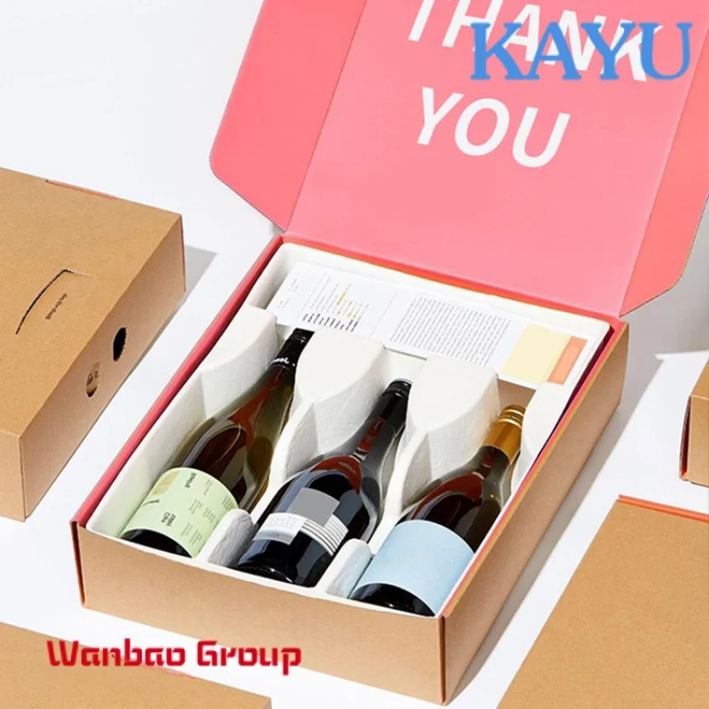 Biodegradable Custom shipping box mailers Printed VODKA 3 4 red wine bottle prime branded packing packaging cardboard gift box