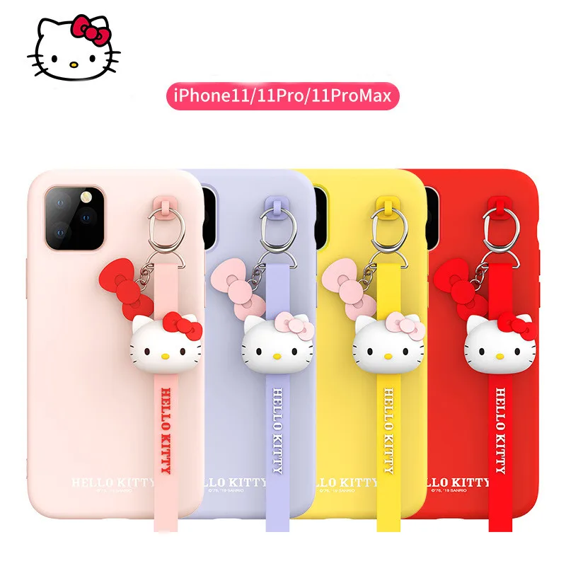 

Kawaii Sanriod аниме товар Kitty Mymelody Cinnamoroll Iphone11 Pro Max наручный ремешок фоторемень полный Чехол