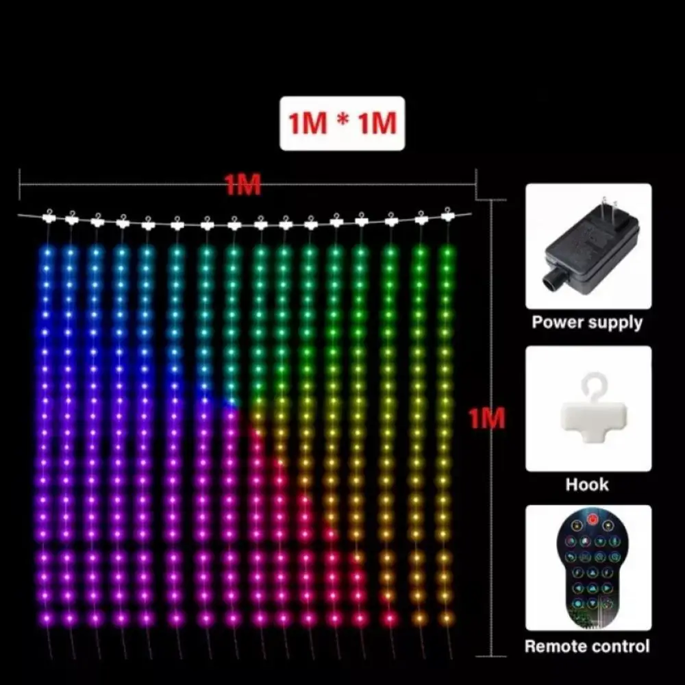 1/2/3M LED Curtain Decorative Lights Point Control Leather Thread Lamp New Year Color RGB Lamp Christmas Decoration Lamp For Bed