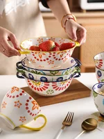 Ceramic Soup Bowl 400ml Breakfast Milk Coffee Mug Microwave Use Dinnerware Large Capacity Noodle Stockpot