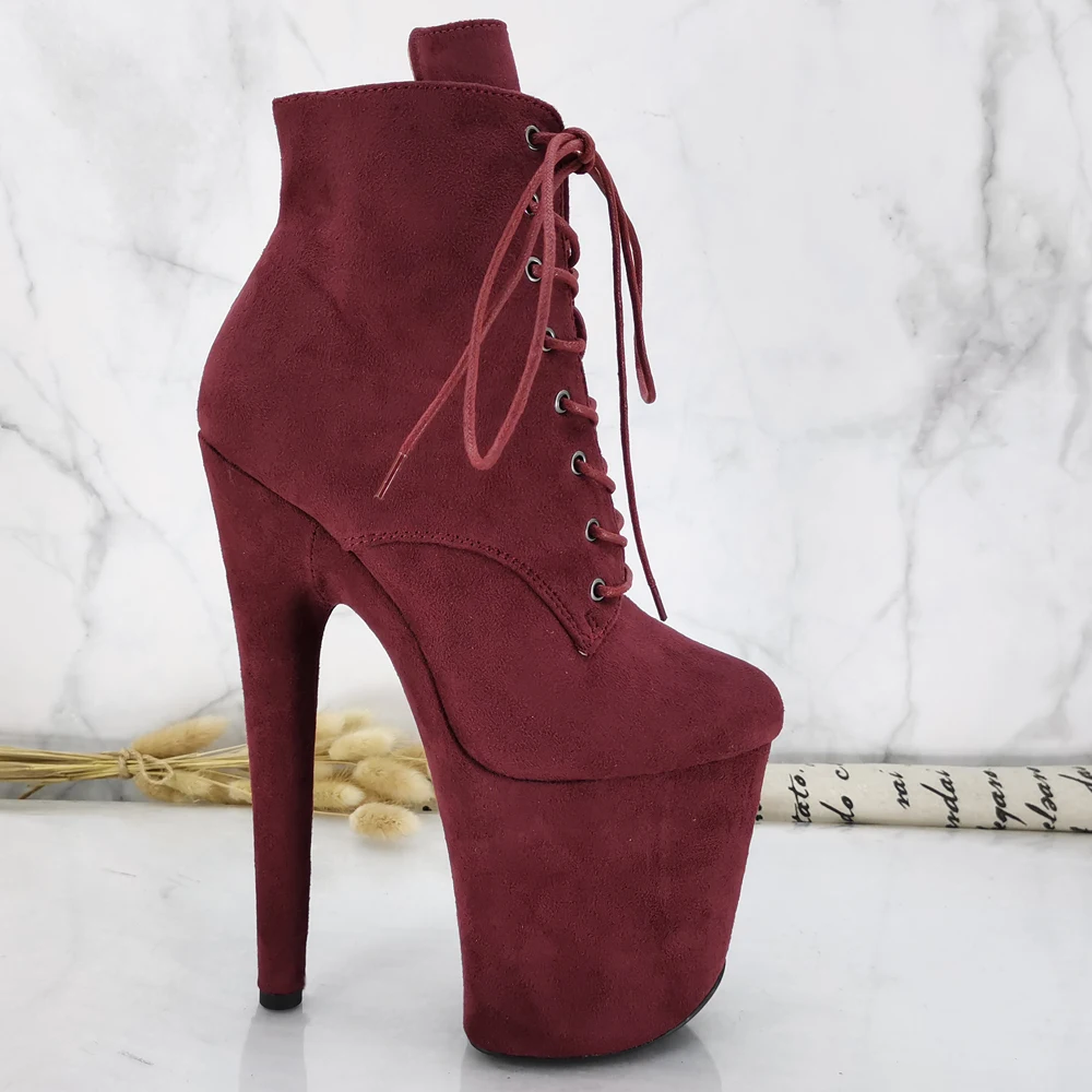 Leecabe  20CM/8inches Pole dancing shoes High Heel platform Pole Dance boot