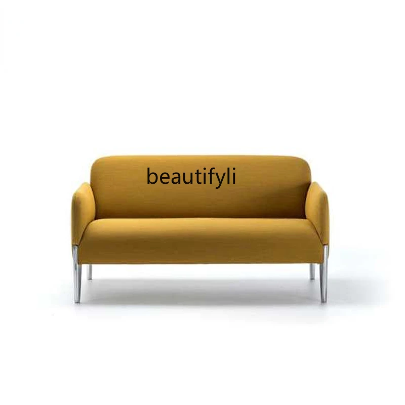 

yj Modern Minimalist Guest Negotiation Order Double Fabric Sofa Solid Wood Sofa Chair