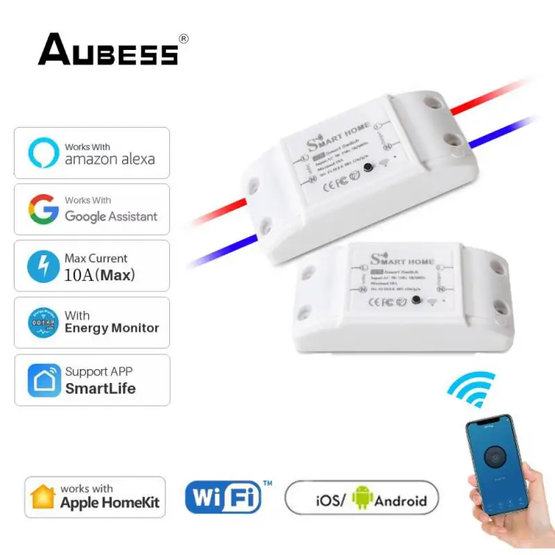 

90-250V Wifi Smart Switch Light Breaker Moudle 10A Universal Timer Voice Control Work With HomeKit Alexa Google Assistant Home