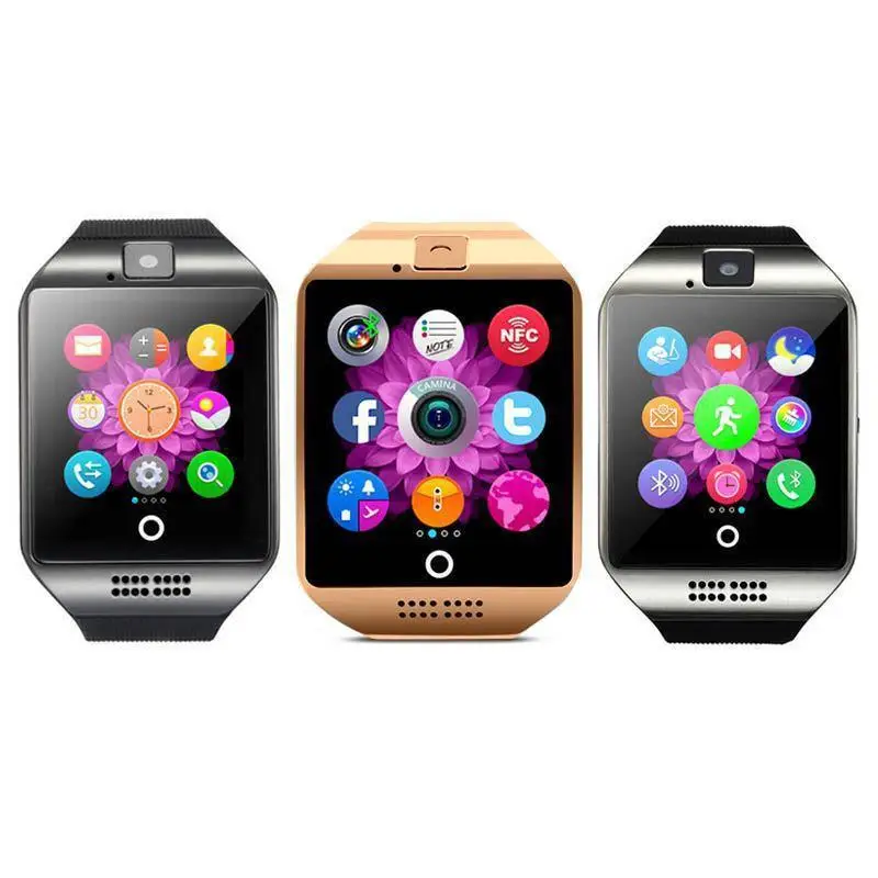 Смарт-часы Q18 мужские совместимые с Bluetooth сенсорный экран большая батарея