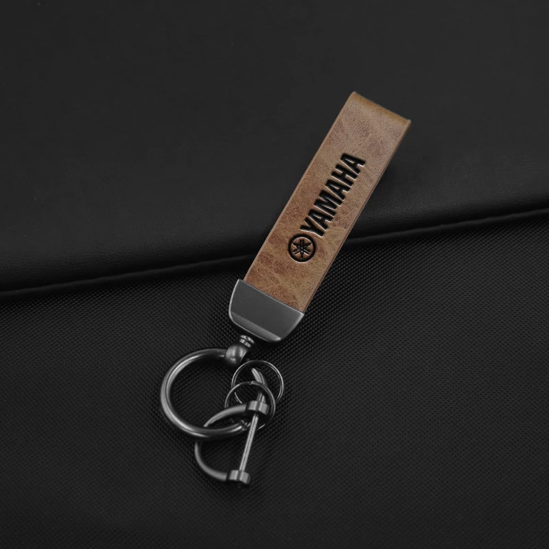 

Кожаный металлический мотоциклетный брелок для ключей, брелок с защитой от потери пряжки, подвеска для YAMAHA MT09 MT10 YZF R1 R3 R6 FZ1 FZ8, аксессуары