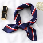 2021 дизайнерский Шелковый квадратный шарф для женщин маленькие шейные шарфы модный принт фуляр повязка для волос атласный шейный платок