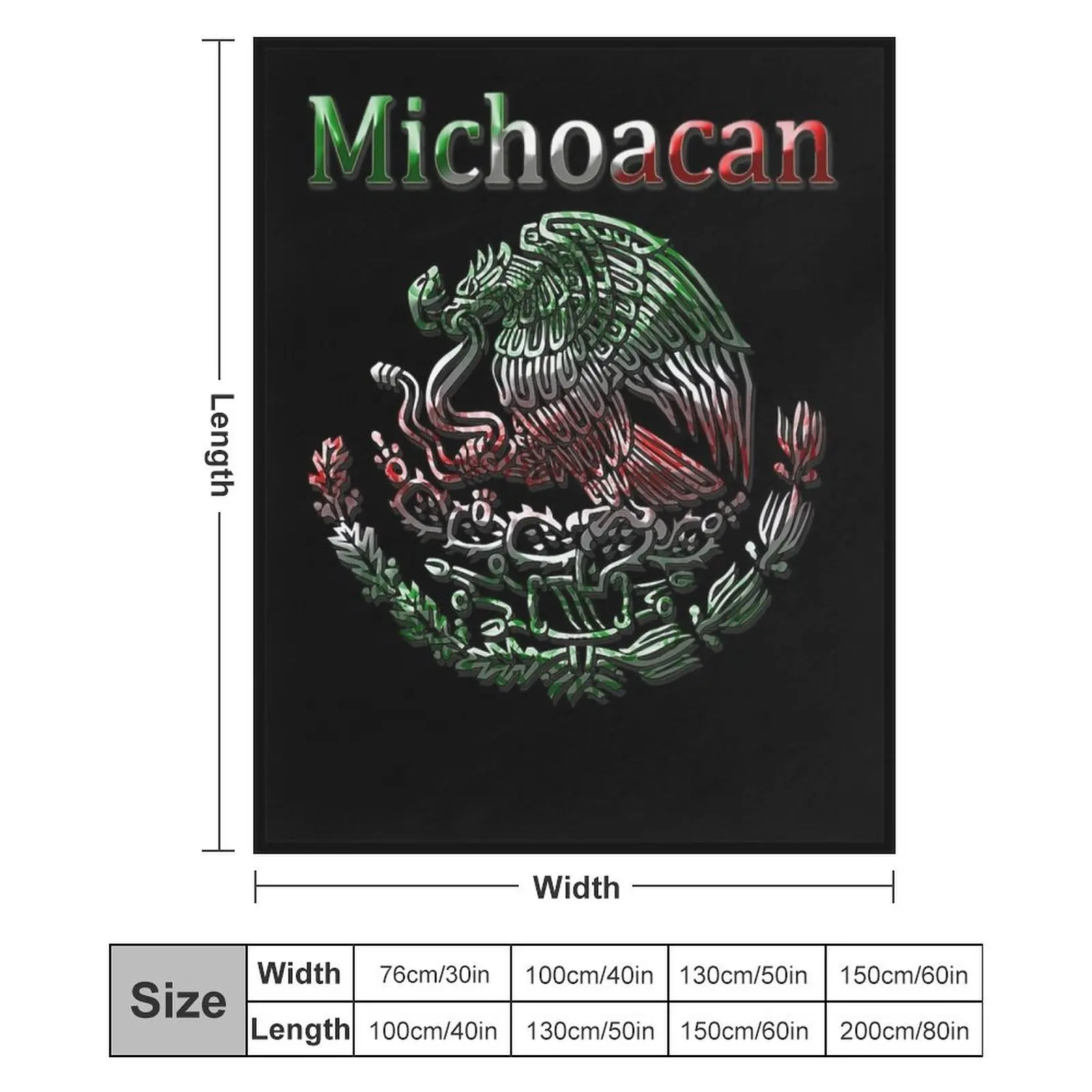 Плед с флагом Мексики Michoacan Morelia Mexican Colt Flag, уютный легкий плед для путешествий, кемпинга, пикника (art.: 3920dc2870535) - 3920dc2870535