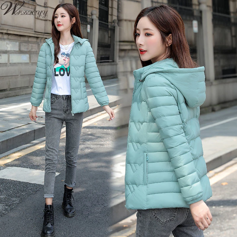 L-6XL Women Ultra Light Down Coats 2022 New Jacket Autumn Winter Long Sleeve Tops Thin Hooded Duck Down Light Portable Outwear