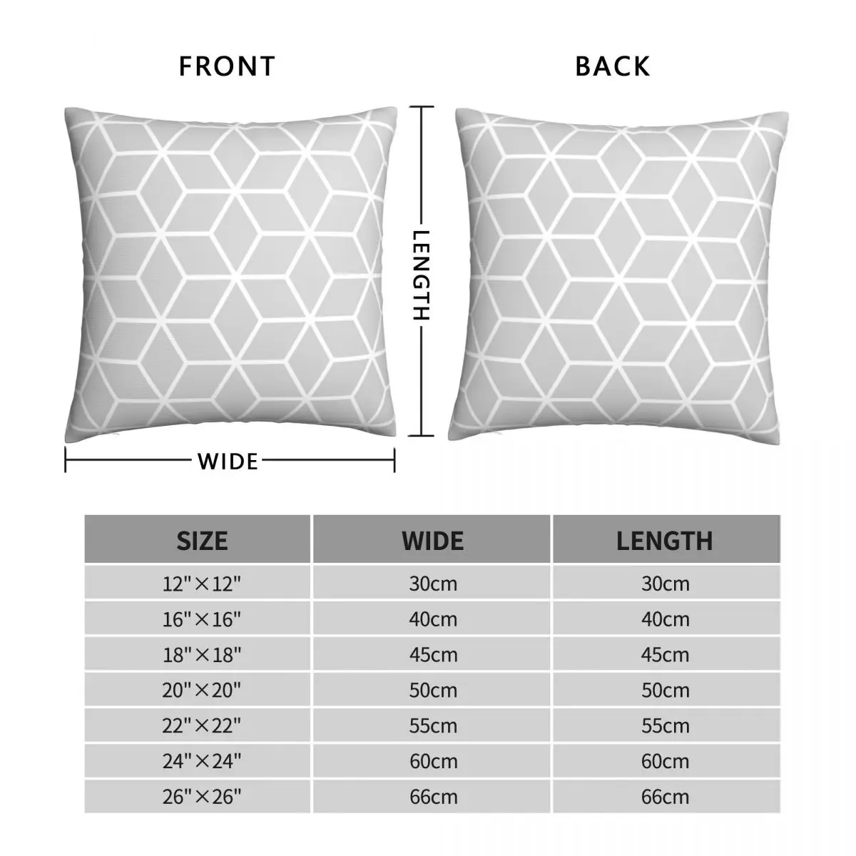 Светло-серый декоративный чехол на квадратную подушку молнии из полиэстера и